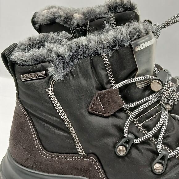Josef Seibel Romika Winter Hiking Boots Women’s 37 US 6.5 Black Waterproof Fur - Picture 4 of 12